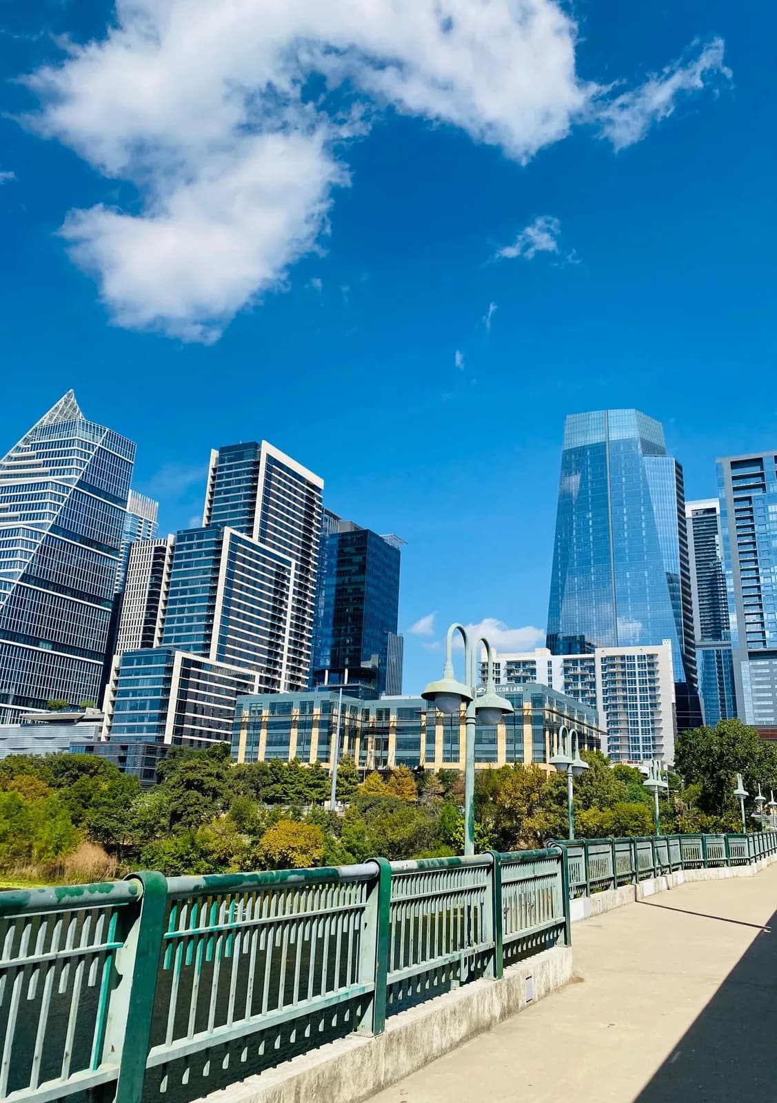 Austin skyline beside the waterfront in daylight