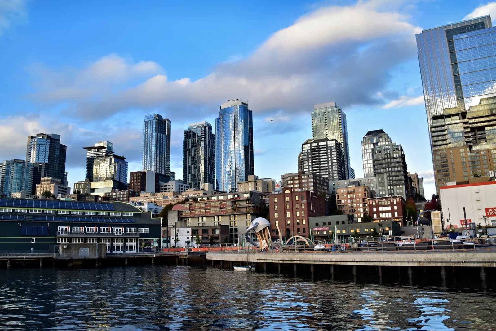 Seattle waterfront and downtown skyline across Elliott Bay